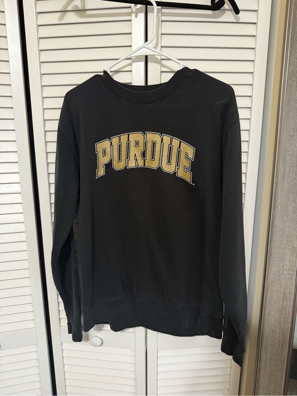 Purdue Black Sweatshirt with Gold Logo